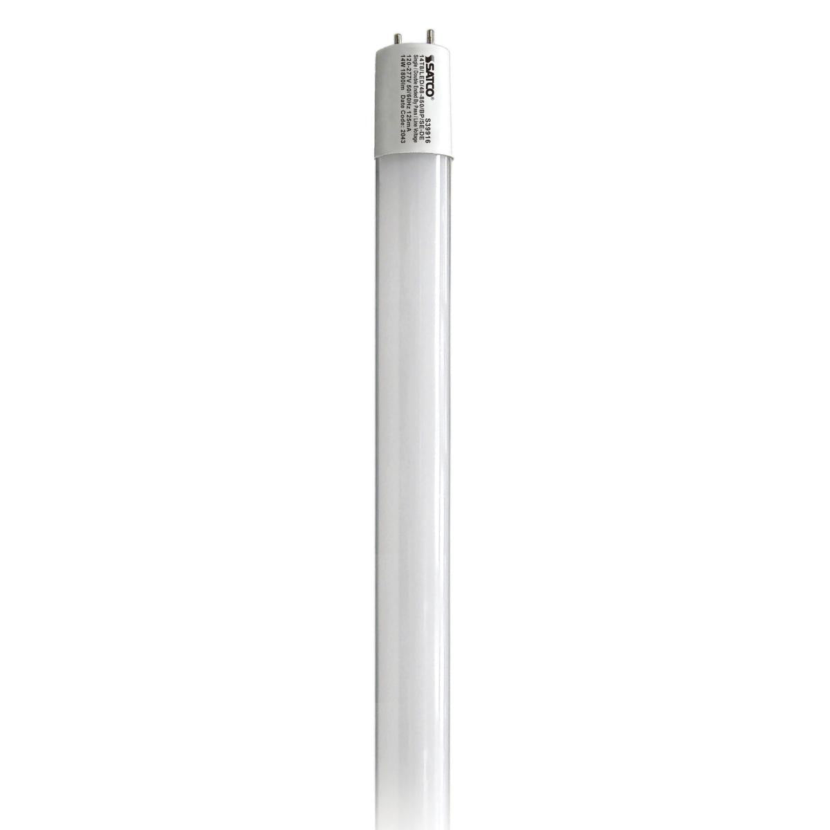 Satco S39916 14 Watt T8 LED 4Ft 5000K Medium Bi Pin base 1800 Lumens Type B Ballast Bypass Single or Double Ended