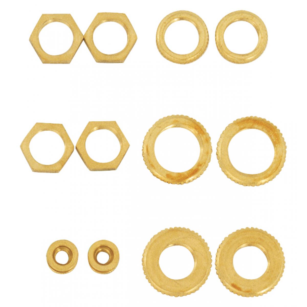 Satco S70-153 12 Assorted Brass Locknuts