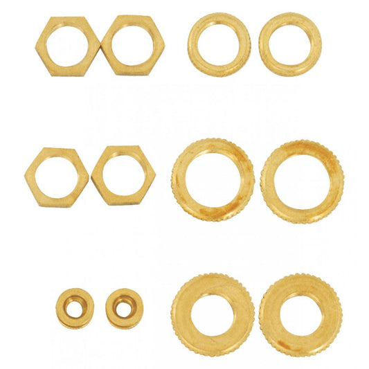 Satco S70-153 12 Assorted Brass Locknuts