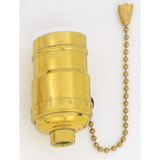 Satco S70-411 Standard Socket With Pull Chain Brite Gilt Finish