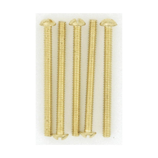 Satco S70-636 5 Round Head Screws 8/32 Brass Plated Finish
