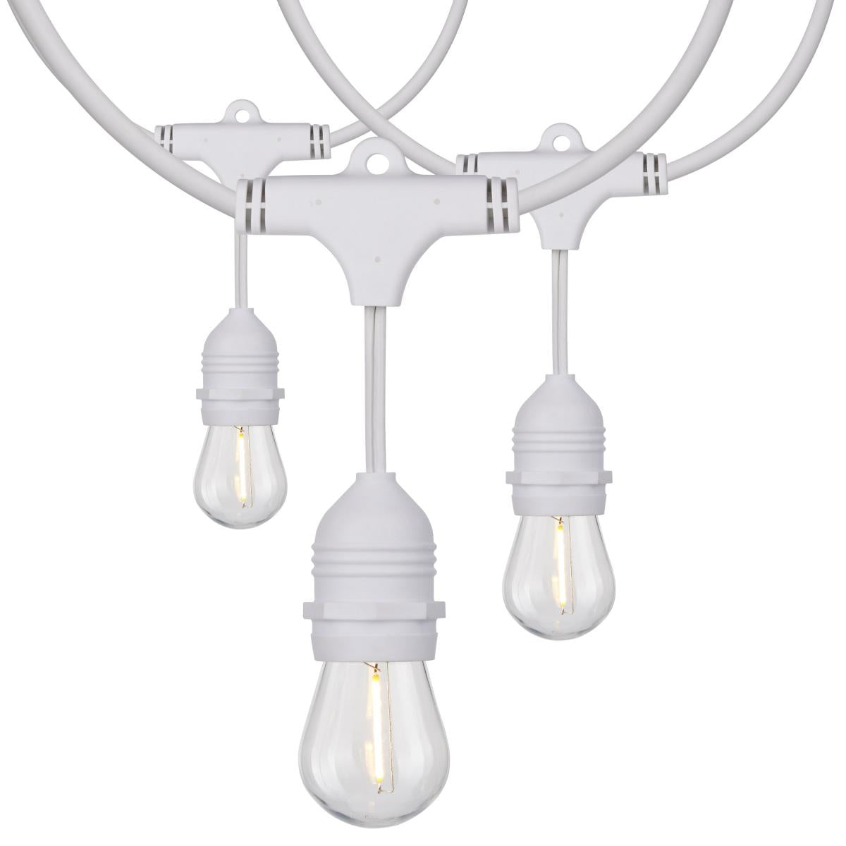 Satco S8038 24FT/LED/SL/S14/822K/WH/120V 24Ft; LED String Light; Includes 12-S14 bulbs; 2000K; White Cord