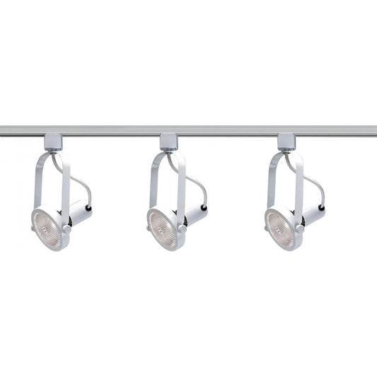 Satco TK316 3 Light - PAR30 - Gimbal Ring Track Kit - 4 foot Track - White