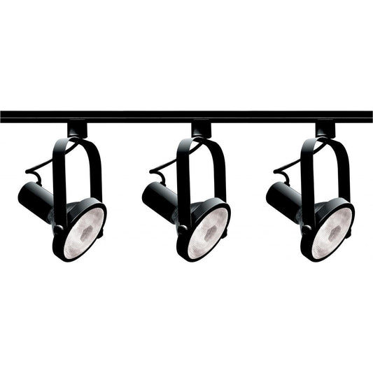 Satco TK317 3 Light - PAR30 - Gimbal Ring Track Kit - 4 foot Track - Black