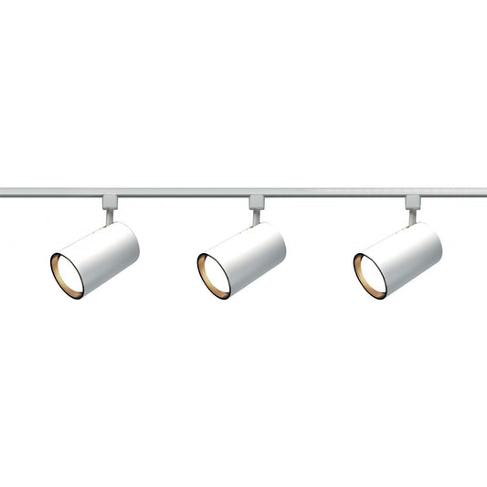 Satco TK318 3 Light - R30 - Straight Cylinder Track Kit - 4 foot Track - White