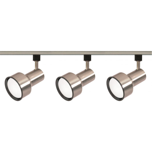 Satco TK340 3 Light - R30 - Step Cylinder Track Kit - 4 foot Track - Brushed Nickel