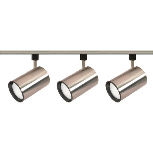 Satco TK341 3 Light - R30 - Straight Cylinder Track Kit - 4 foot Track - Brushed Nickel