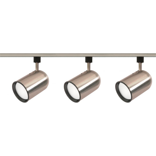 Satco TK342 3 Light - R30 - Bullet Cylinder Track Kit - 4 foot Track - Brushed Nickel