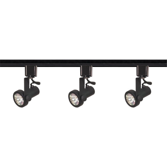 Satco TK352 3 Light - MR16 - Gimbal Ring Track Kit - 4 foot Track - Line Voltage - Black