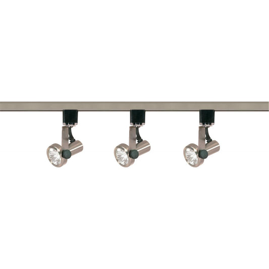Satco TK353 3 Light - MR16 - Gimbal Ring Track Kit - 4 foot Track - Line Voltage - Brushed Nickel