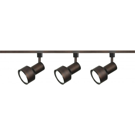 Satco TK361 3 Light - R30 - Step Cylinder Track Kit - 4 foot Track - Russet Bronze