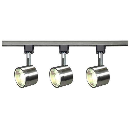 Satco TK407 Track Lighting Kit - 12 Watt LED - 3000K - 4 foot Track - 36 degree - Round shape - Brushed Nickel finish
