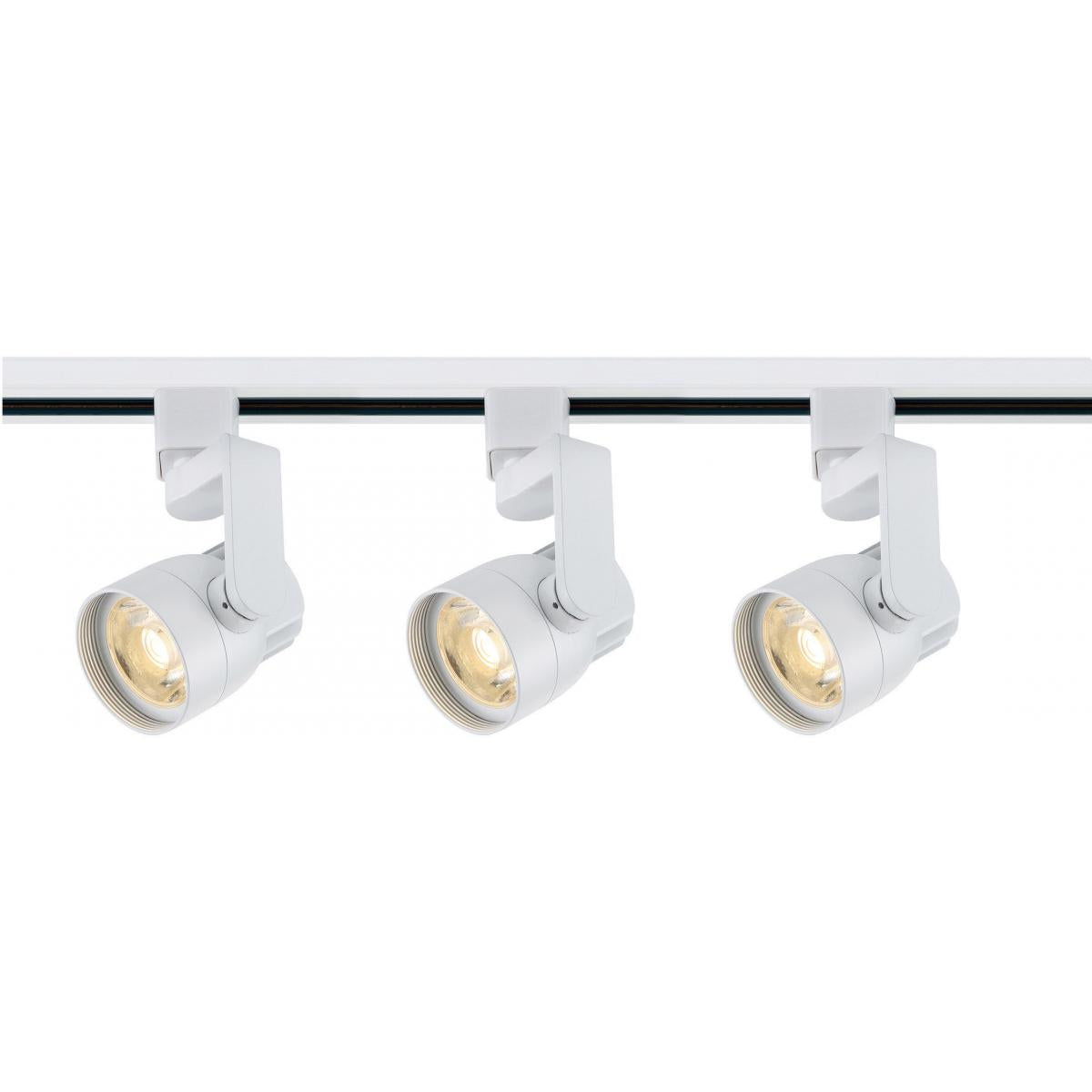 Satco TK423 Track Lighting Kit - 12 Watt LED - 3000K - 4 foot Track - 36 degree - Round shape with angle arm - White finish