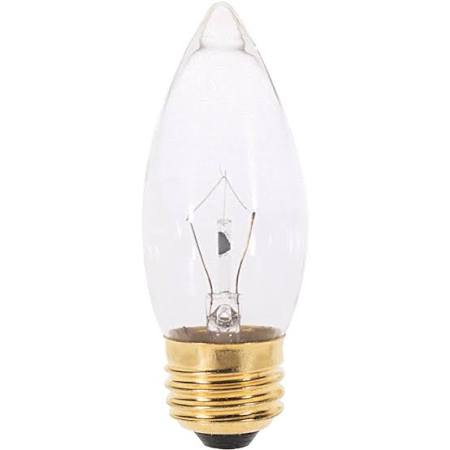 Satco S3737 25B11/W 25 Watt 120 Volt B11 Medium Base White Torpedo Tip